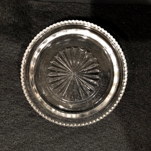 SILVERPLATE GLASS PRESERVE / SALT DISH MADE BY ROGERS CO - Picture 2 of 6